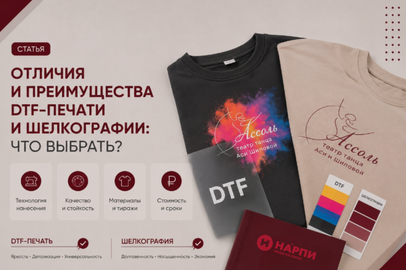 Отличия и преимущества DTF‑печати и шелкографии: что выбрать?
