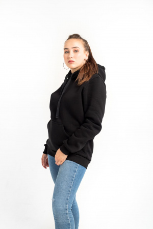 Толстовка Худи CLASSIC черная фото в интернет-магазине швейной фабрики "Нарпи"