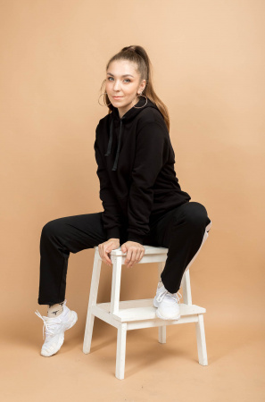 Толстовка Худи CLASSIC черная фото в интернет-магазине швейной фабрики "Нарпи"